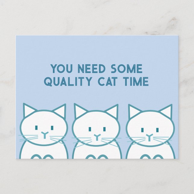 Qualitäts-Katzenzeit Postkarte (Vorderseite)