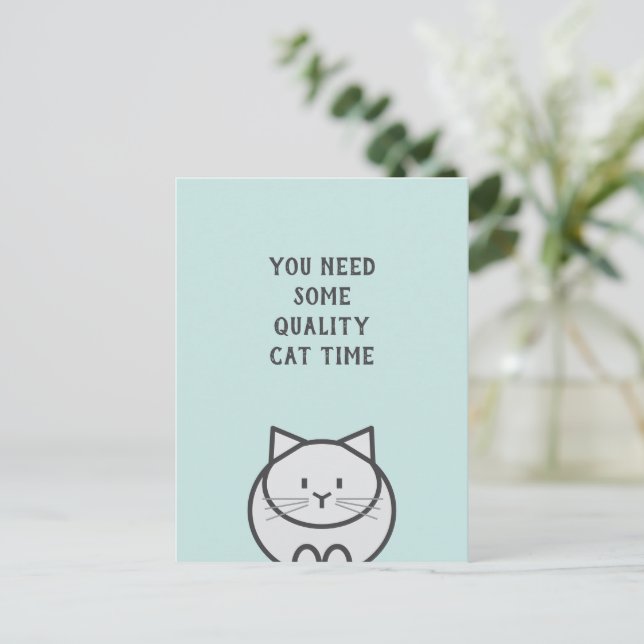 Qualitäts-Katzenzeit Postkarte (Stehend Vorderseite)