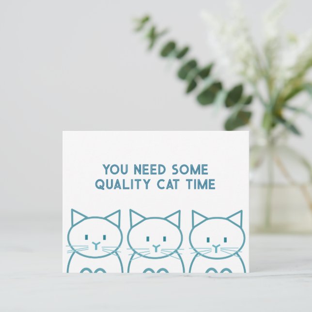 Qualitäts-Katzenzeit Postkarte (Stehend Vorderseite)