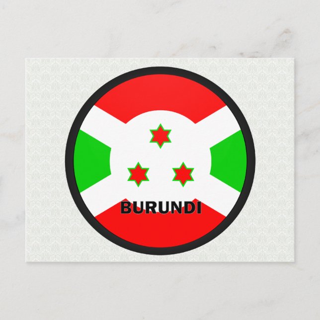 Qualitätsflagge Burundi Roundel Postkarte (Vorderseite)