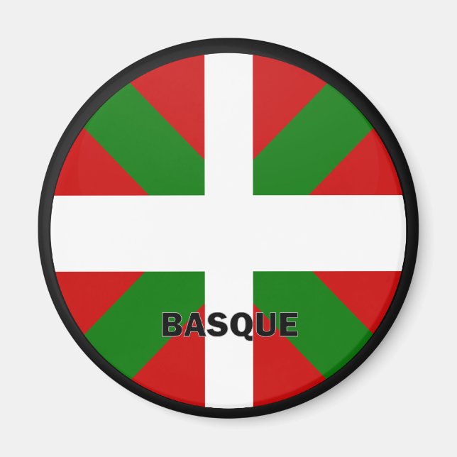 Qualitätsflagge für baskisches Roundel Magnet (Vorne)