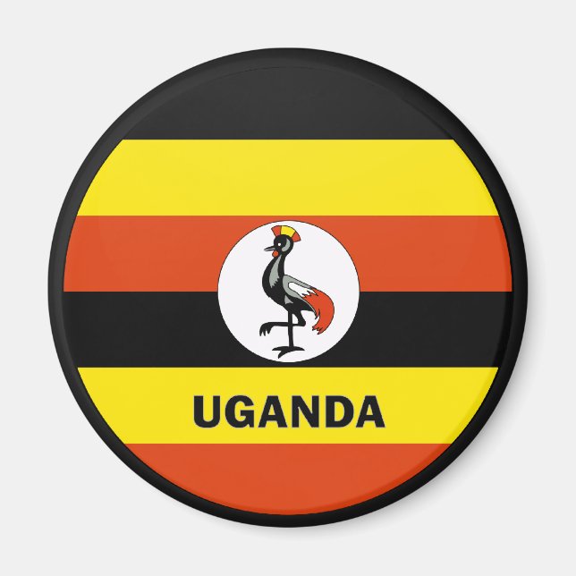 Qualitätsflagge Uganda Roundel Magnet (Vorne)