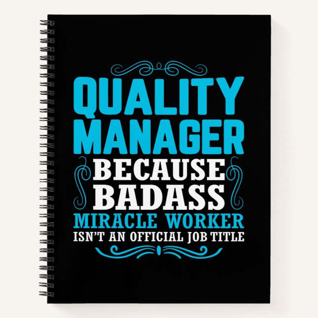 Qualitätsmanager, Funny Quality Manager Zitat Notizbuch (Vorderseite)