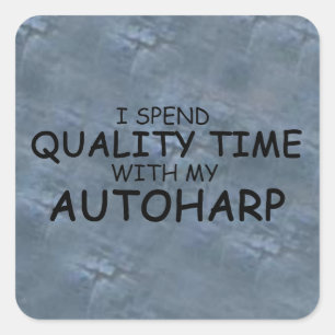 Qualitätszeit Autoharp Square Aufkleber
