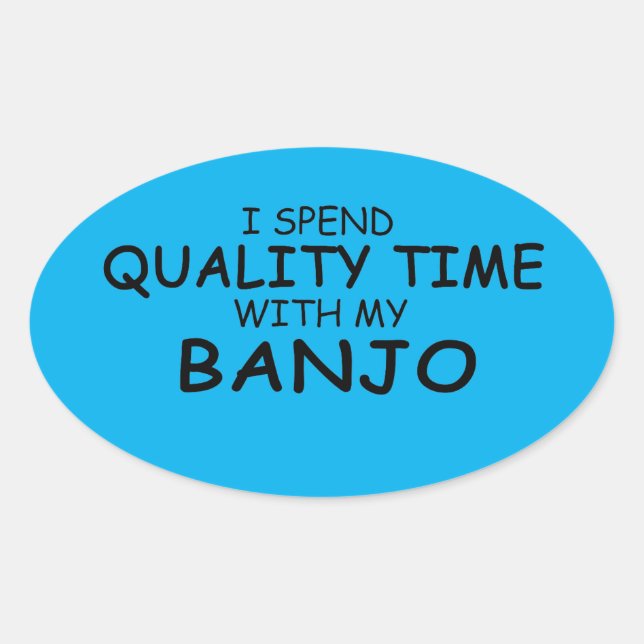 Qualitätszeit Banjo Oval Sticker (Vorderseite)