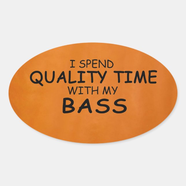 Qualitätszeit Bass Oval Aufkleber (Vorderseite)