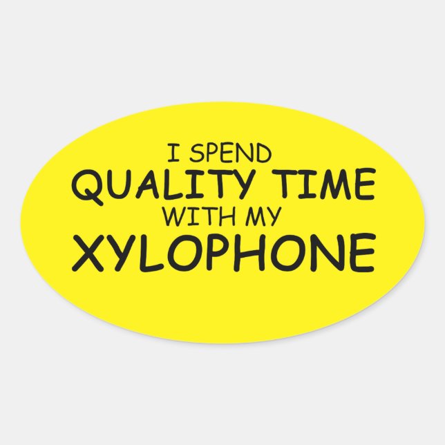 Qualitätszeit Xylophon Oval Aufkleber (Vorderseite)