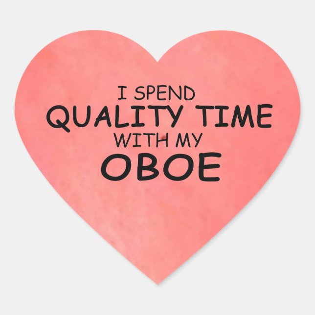 Qualitätszeitaufkleber für Oboe Herz-Aufkleber (Vorderseite)