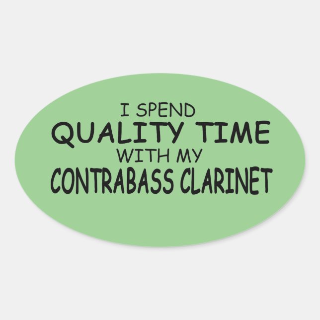 Qualitätszeitkontrabass Klarinette Oval Aufkleber (Vorderseite)