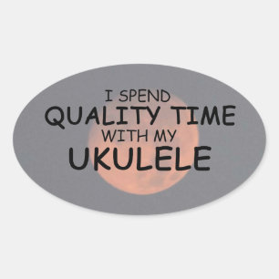 Qualitätszeitukulele Oval Sticker
