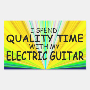 Qualité Temps Guitare électrique Sticker rectangul