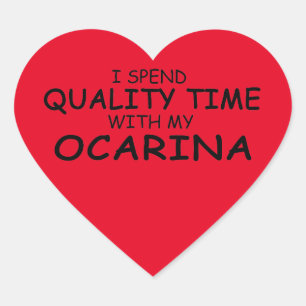 Qualité Temps Ocarina Coeur Sticker