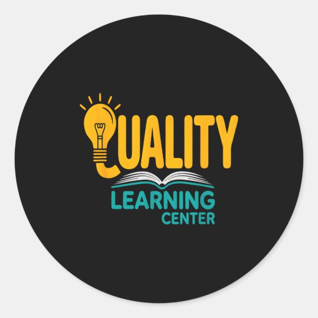 Quality Learning Center Funny School Quote  Runder Aufkleber (Vorderseite)