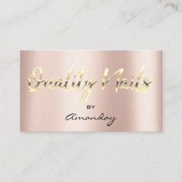 Quality Nails Studio QR Code Logo Rose Gold Visitenkarte