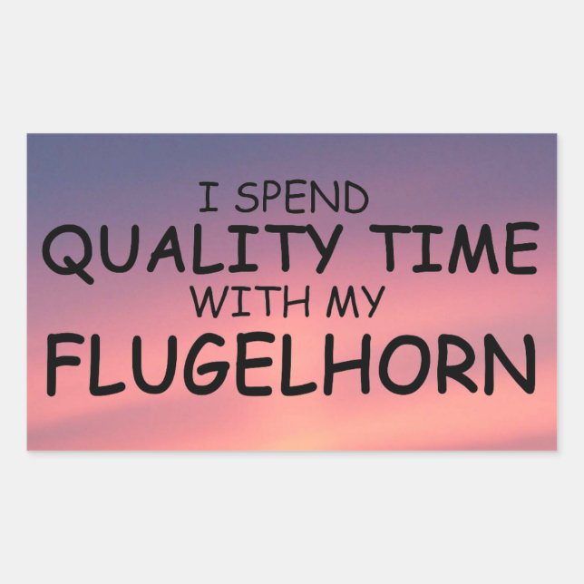 Quality Time Flugelhorn Rechteckkantsticker Rechteckiger Aufkleber (Vorderseite)