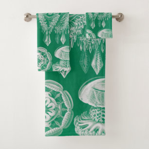 Qualle, Discomedusae von Ernst Haeckel Badhandtuch Set