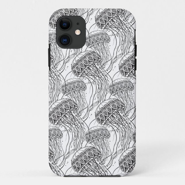 Qualle-Gekritzel Case-Mate iPhone Hülle (Rückseite)