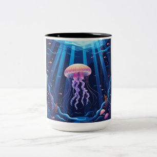 Qualle Zweifarbige Tasse