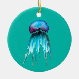 Quallen Aquarell Aquarell farbig, modern, aquatisc Keramik Ornament