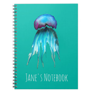 Quallen Aquarell Aquarell farbig, modern, aquatisc Notizblock
