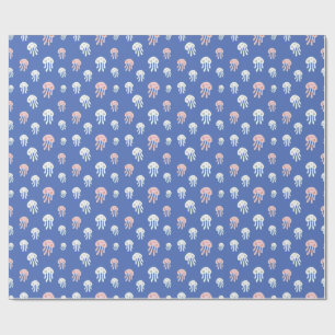 Quallen auf blauem Hintergrund Geschenkpapier