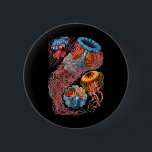 Quallen Button<br><div class="desc">Eine Gruppe scheibenförmige Quallen,  in denen die Medusa die dominierende und auffallende Einzelperson im Lebenszyklus ist.</div>