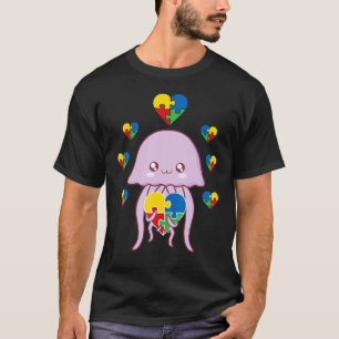 Quallen-Herz-Puzzleteil Autismus-Bewusstsein Junge T-Shirt