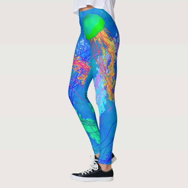 Quallen in blau - Leggings (Links)