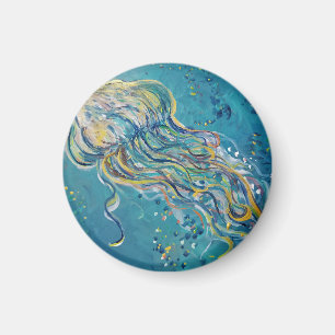 Quallen in Blau Magnet