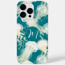 Quallen in Blue Ocean Summer Season Monogram