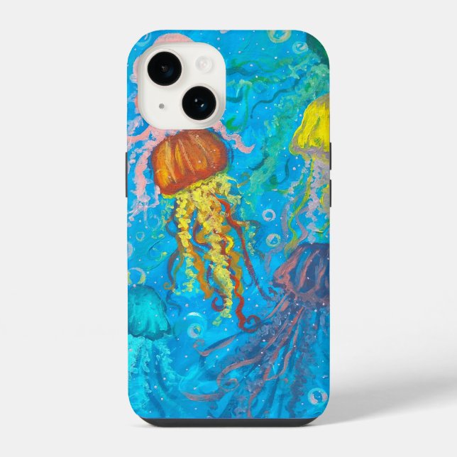 Quallen, Meere, Meer iPhone 14 Hülle (Rückseite)