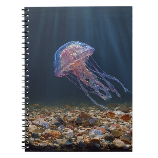 Quallen mit Seashell Ocean Notebook Notizblock (Vorderseite)