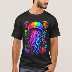 Quallen-Ozean-Tier-Tauchgang-Regenbogen-Qualle T-Shirt
