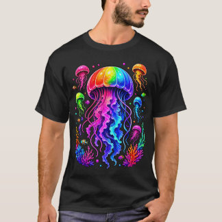 Quallen-Ozean-Tier-Tauchgang-Regenbogen-Qualle T-Shirt