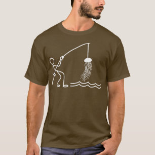 Quallen-Strichmännchen Quallen Fischen Jelly Fis T-Shirt