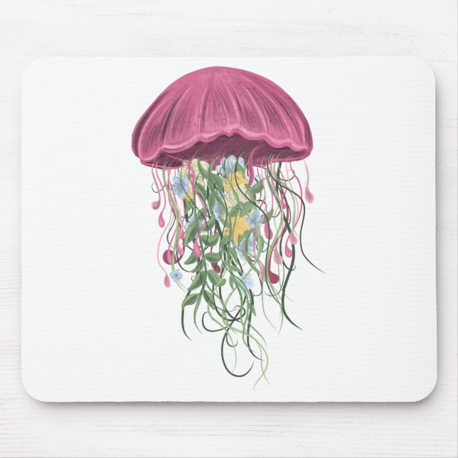 Quallen und Blume Mousepad (Vorne)