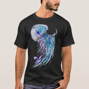 Quallen-Wasserfarben- und Tintenmalerei T-Shirt