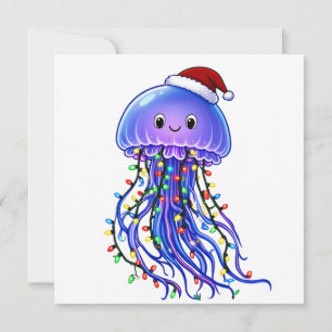 Quallen-Weihnachtsmannhut-Weihnachtslichter Frohe Einladung