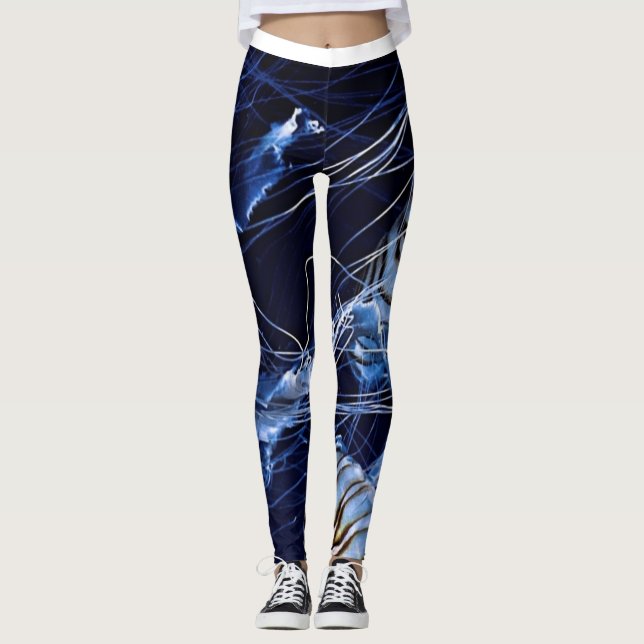 Quallenblau Leggings (Vorderseite)