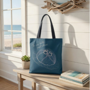 Quallenfisch Tote Bag - "Das Meer hält ruhige Gesc Tasche