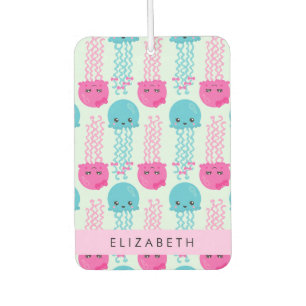 Quallenmuster, Niedliche Quallen, Meer, Ihr Name Autolufterfrischer