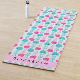 Quallenmuster, Niedliche Quallen, Meer, Ihr Name Yogamatte