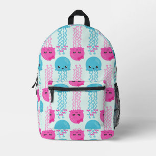 Quallenmuster, Niedliche Quallen, Meerestiere Bedruckter Rucksack