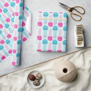 Quallenmuster, Niedliche Quallen, Meerestiere Geschenkpapier