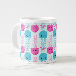 Quallenmuster, Niedliche Quallen, Meerestiere Jumbo-Tasse