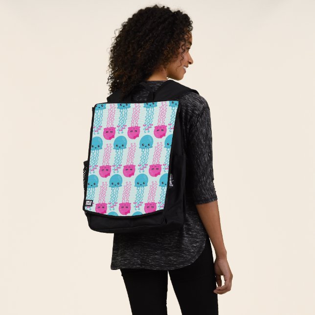 Quallenmuster, Niedliche Quallen, Meerestiere Rucksack (Ausgewaschen)