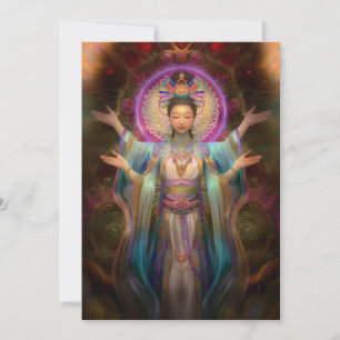 Quan Yin Farbige Visionäre Göttinnen Kunst Einladung