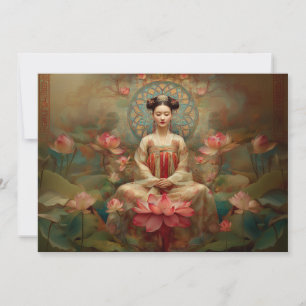 Quan Yin Friedliche Buddhistische Göttin Malerei K Einladung