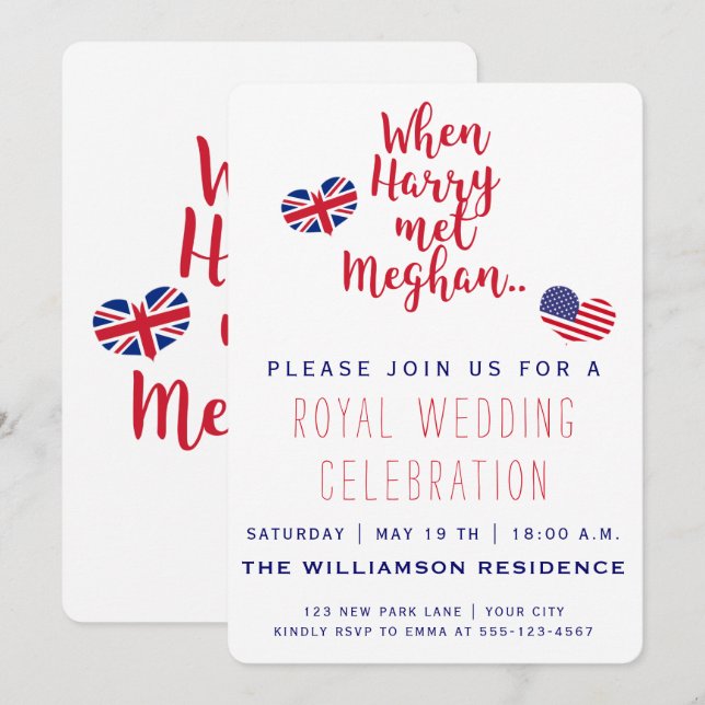 Quand Harry a rencontré Meghan | Faire-part de mar (Devant / Derrière)