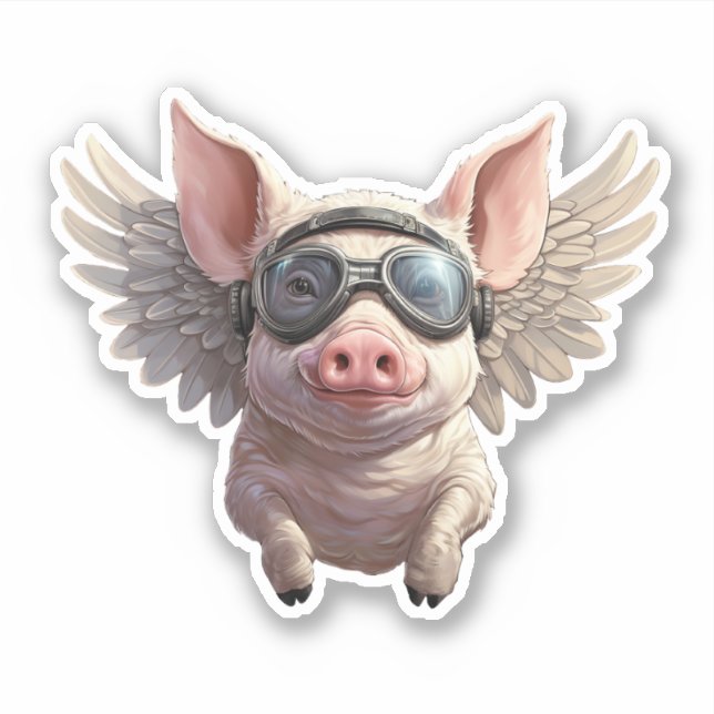 Quand les cochons volent avec un autocollant Googl (Devant)